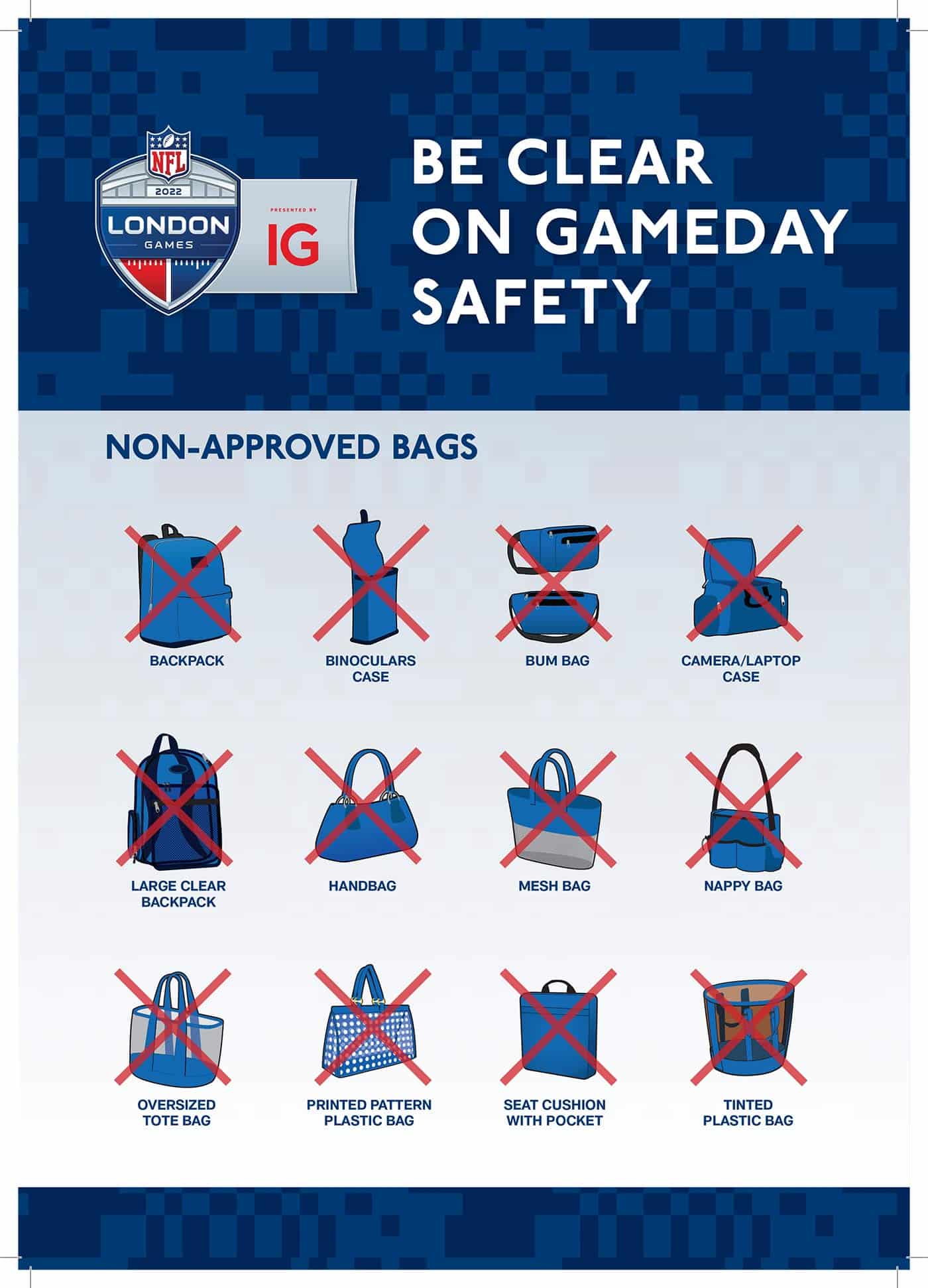 NFL bag policy.  Nfl bag, Stadium bag, Football bag